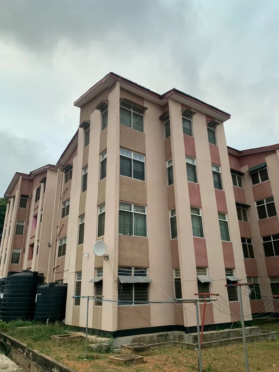 Flats beyond the campus edge
